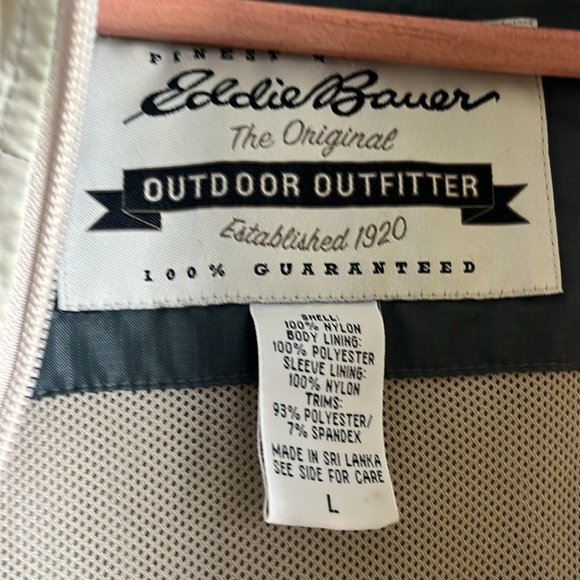 Vintage Eddie Bauer outdoor outfitter khaki anorak zip up hooded jacket large - Picture 4 of 7